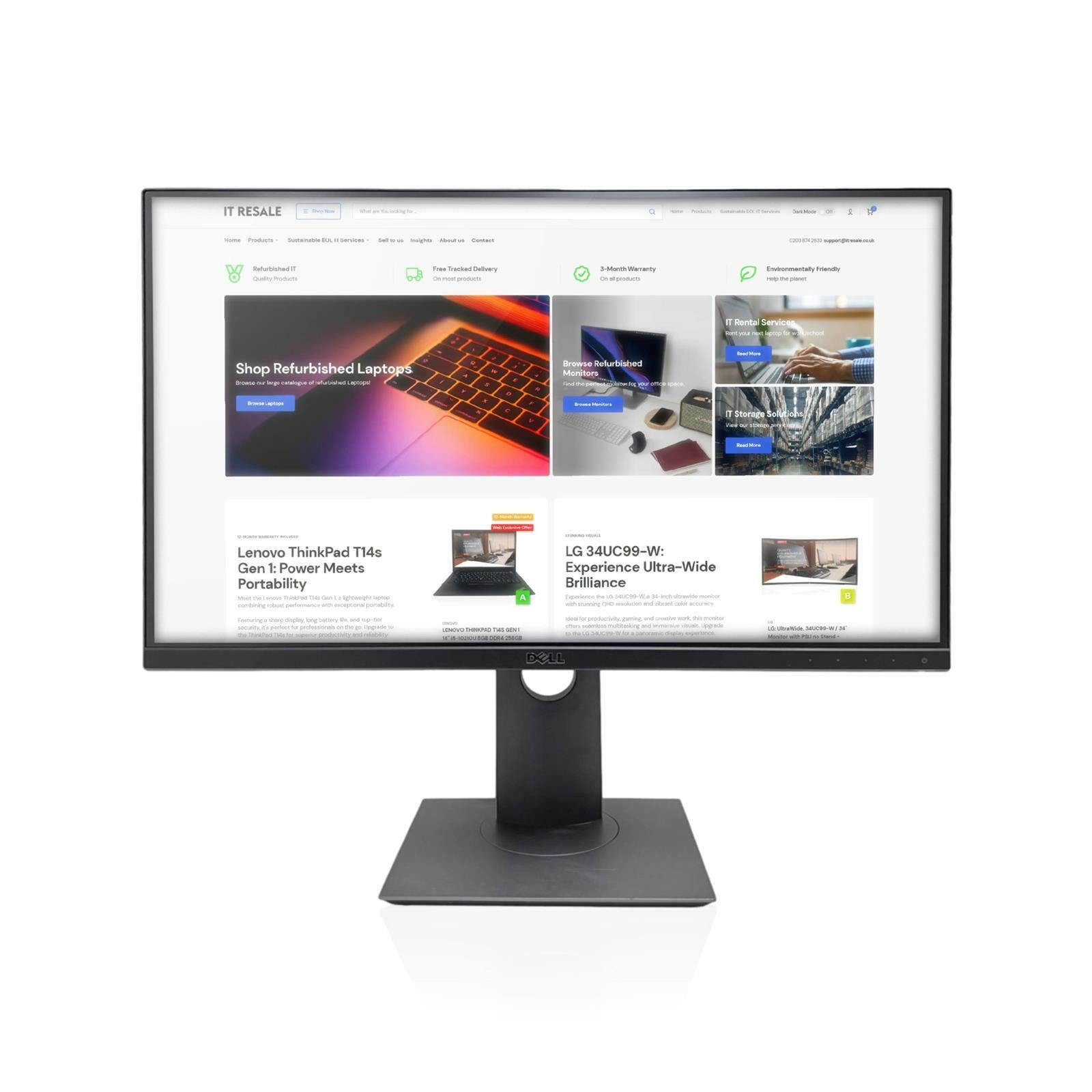 DELL: U2415B 24", AH - IPS, FHD (1200p) / Monitor w/ Stand - GRADE A - IT Resale