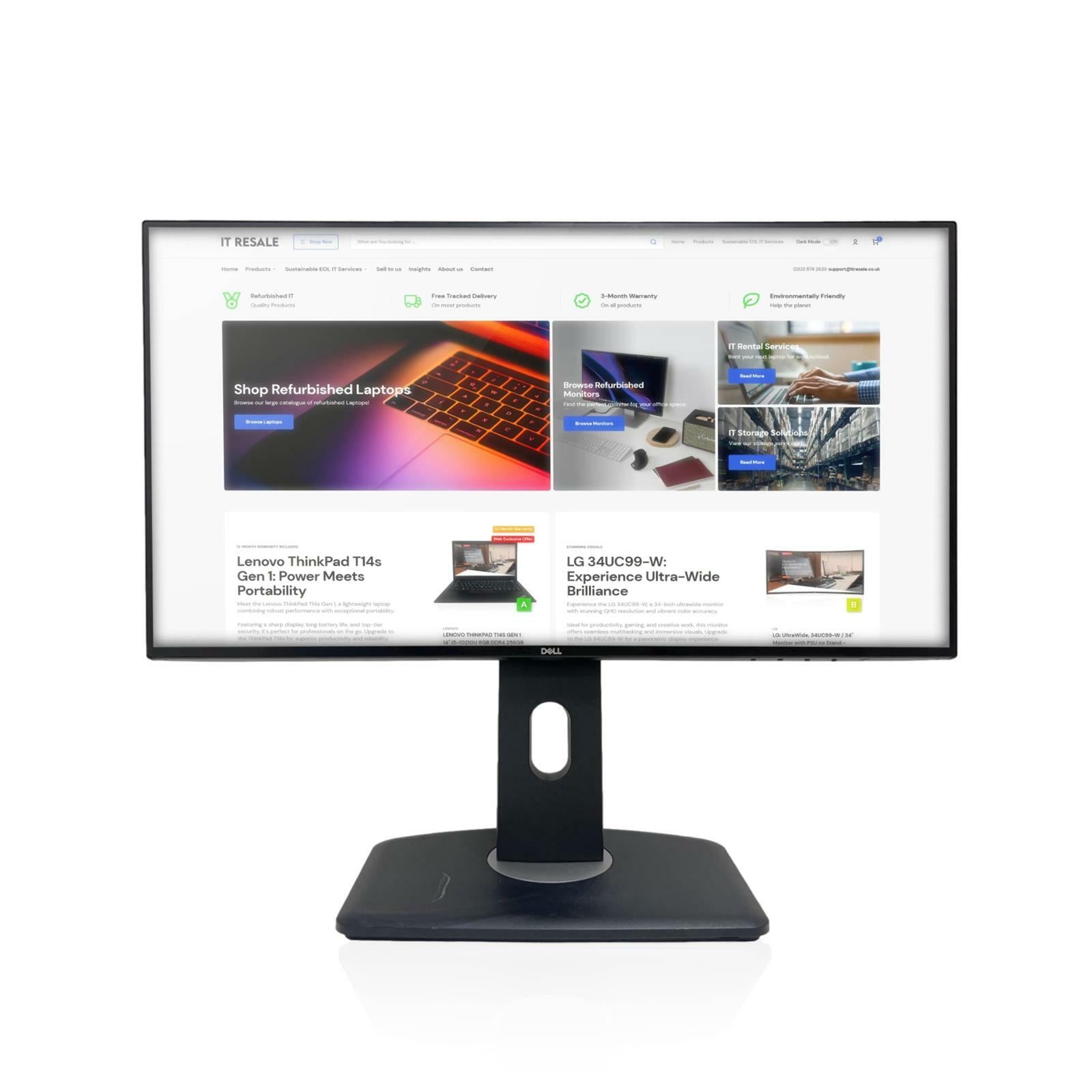 DELL: U2419H / 24", FHD IPS W - LED (1080p) / Monitor w/ Stand - GRADE A - IT Resale