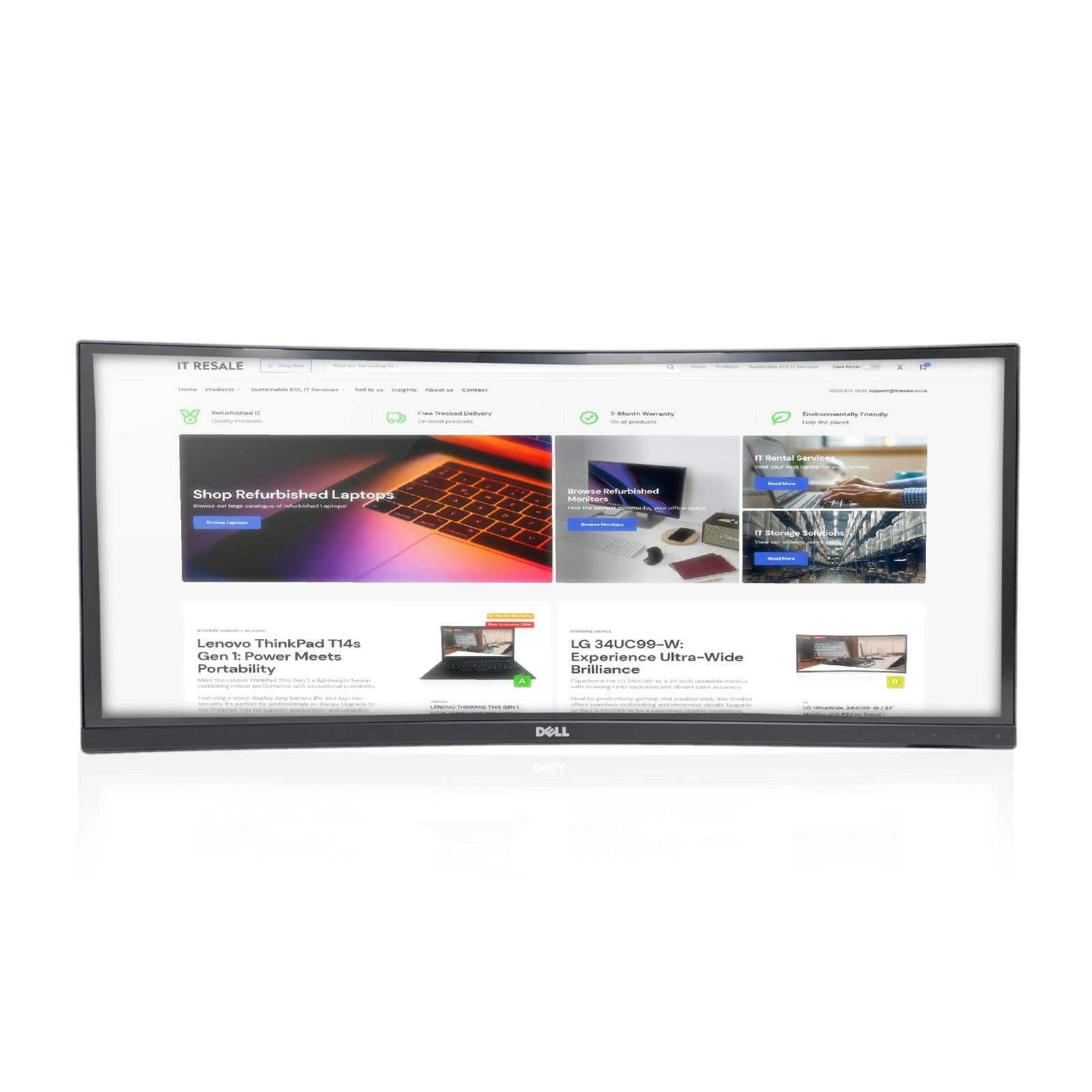 DELL: U3415W (U3415WB) / 34" Monitor no Stand - GRADE C - IT Resale