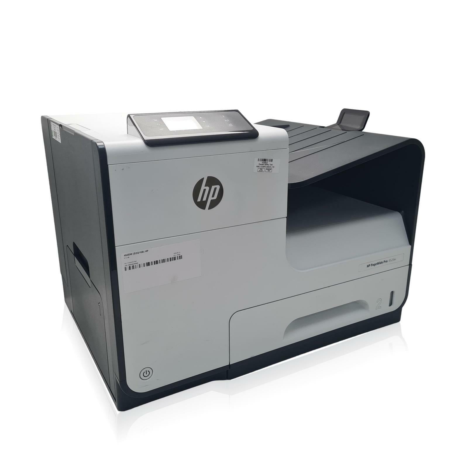 HP PageWide Pro 452DW (D3Q16B) WiFi Colour Inkjet Printer (Empty Ink) - GRADE A - IT Resale