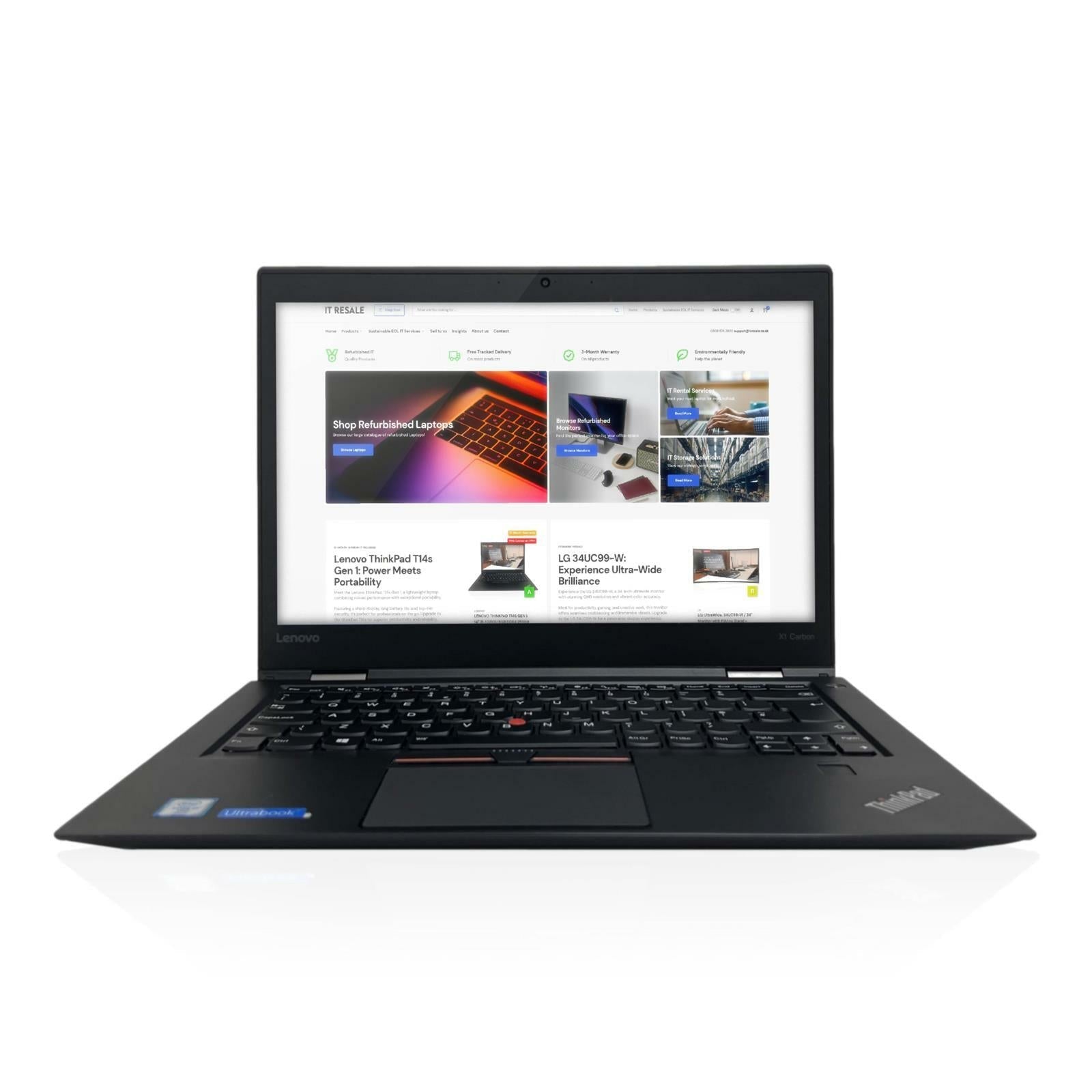 LENOVO THINKPAD X1 CARBON, 14" / i7 - 6600U 16GB, 512GB, Win10 / Laptop - GRADE B - IT Resale