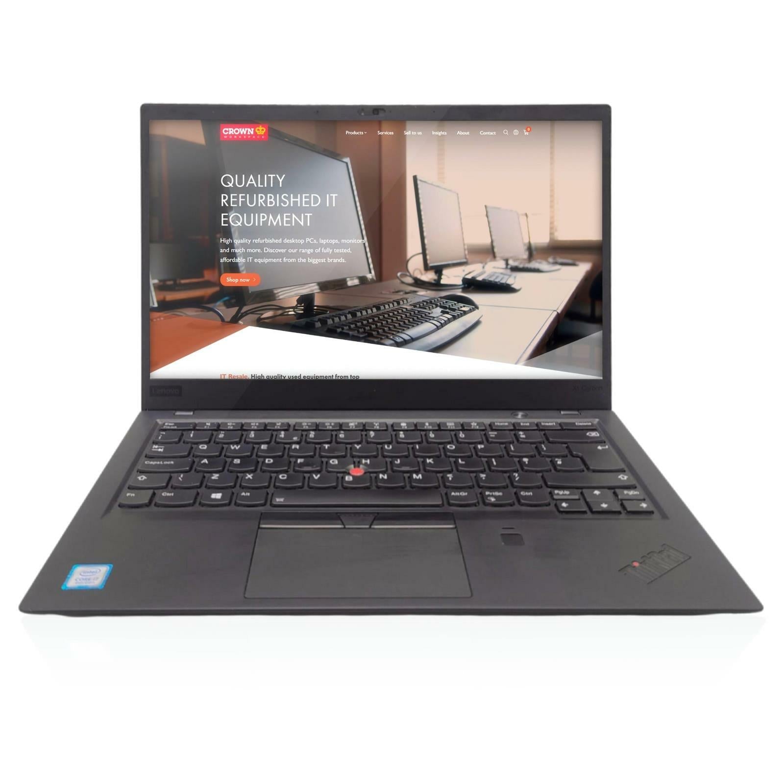 LENOVO X1 CARBON 6 GEN 14" i7 - 8550U 16GB DDR3 256GB NVMe Win11 Laptop - Grade A - IT Resale