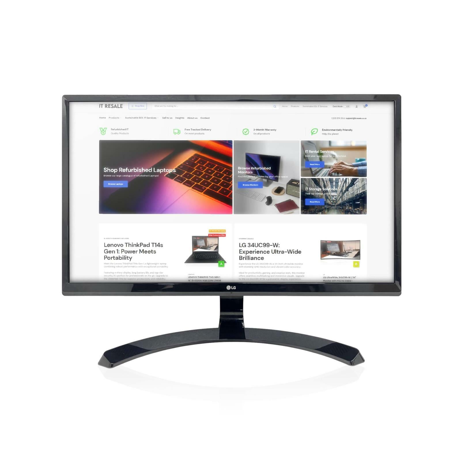 LG Electronics 24UD58 - B 24" AH - IPS 4K (2160p) Monitor w/ Stand - GRADE A - IT Resale